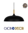 GLOBOSTAR® VALLETE 01258 Μοντέρνο Κρεμαστό Φωτιστικό Οροφής με Ντουί 1 x E27 AC 220-240V IP20 - Μαύρο & Μπεζ - Μ45 x Π45 x Υ27cm
